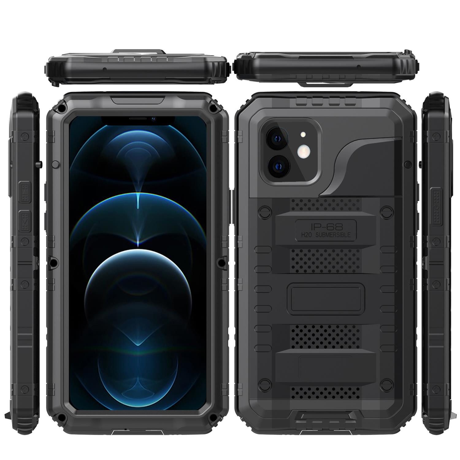 Cadorabo Handyhülle für Apple iPhone 12 Hülle Apple iPhone 12, Hülle - Schutzhülle - Robuster 360° Rundumschutz mit Displayschutz