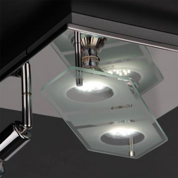 Licht-Trend LED Deckenstrahler Oboca LED Deckenleuchte mit Glas Spotleuchte chrom, silber, Warmweiß