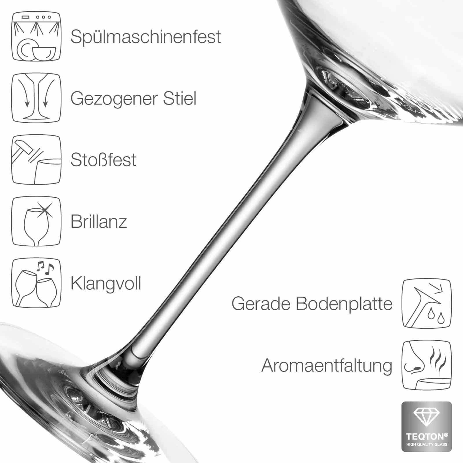 LEONARDO Weißweinglas Puccini Gastro-Edition Weißweingläser geeicht, 6-tlg., Glas