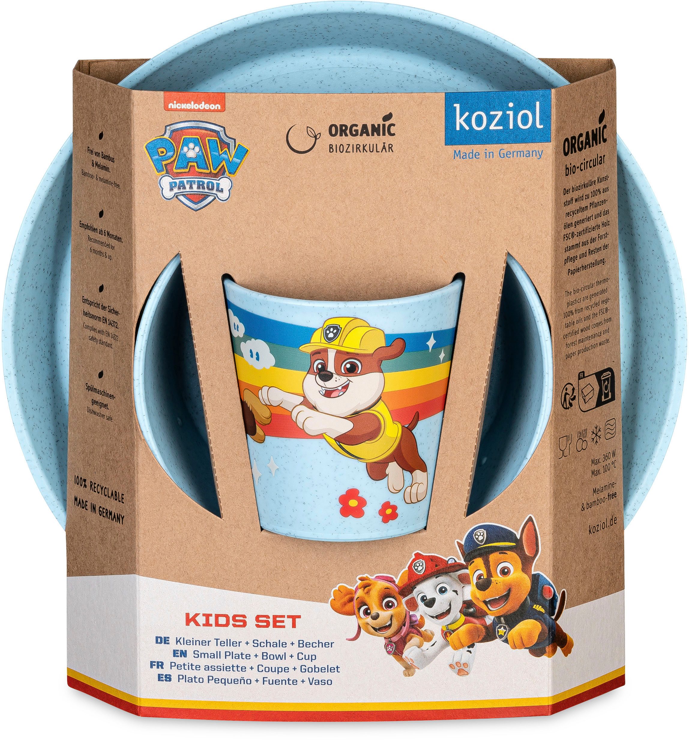 KOZIOL Kindergeschirr-Set Kleiner Teller + Schale + Becher CONNECT GROW PAW PATROL (3-tlg), 1 Personen, Kunststoff, in Deutschland produziert – Bild 3 von 5