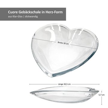 Ritzenhoff & Breker Servierschale Cuore Herzschale aus Glas 30x30,5 cm - Ritzenhoff - 812602, Steingut