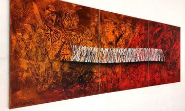WandbilderXXL Gemälde Inferno 180 x 70 cm, Abstraktes Gemälde, handgemaltes Unikat
