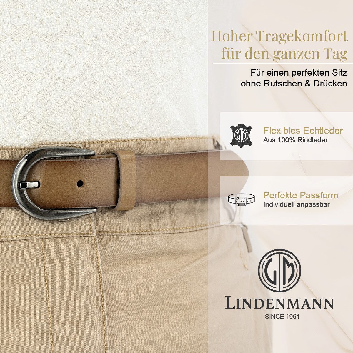 LINDENMANN Ledergürtel