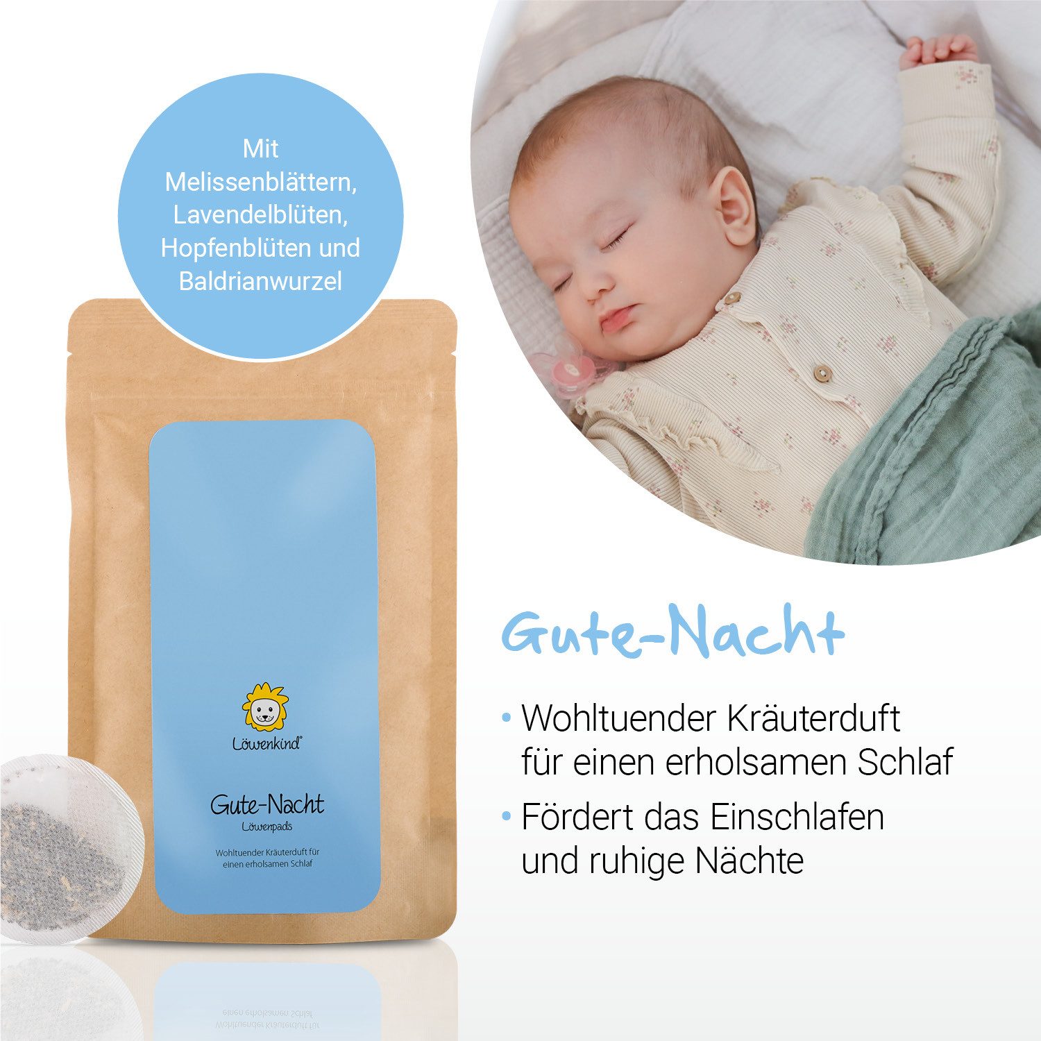 Löwenkind Körperpflegemittel Gute-Nacht-Kräuterpads Nachfüllpackungen, 2-tlg., 2x10 Pads = Ø 100 Tage nutzbar