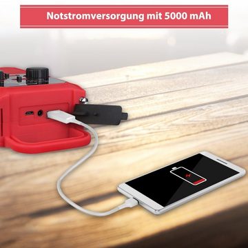 Retekess TR201 Tragbares Notfall-Radio 5000 mAh für Camping Überleben Notfallradio (Solar Radio, Tragbares Kurbelradio, SOS-Alarm)