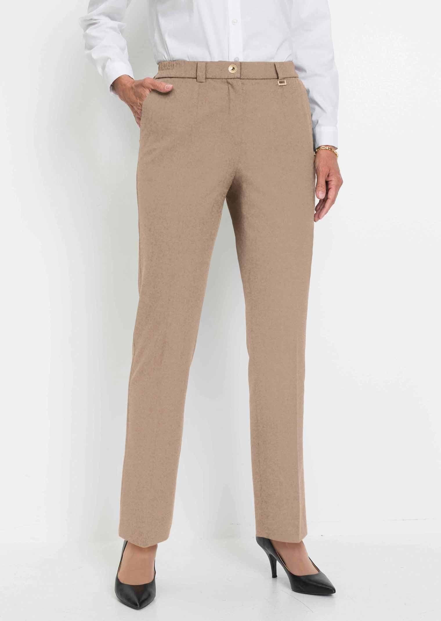 GOLDNER Stoffhose Kurzgröße: Bügelfaltenhose mit Teildehnbund Stoffhose mit Taschen, Gürtelschlaufen und Knöchellänge