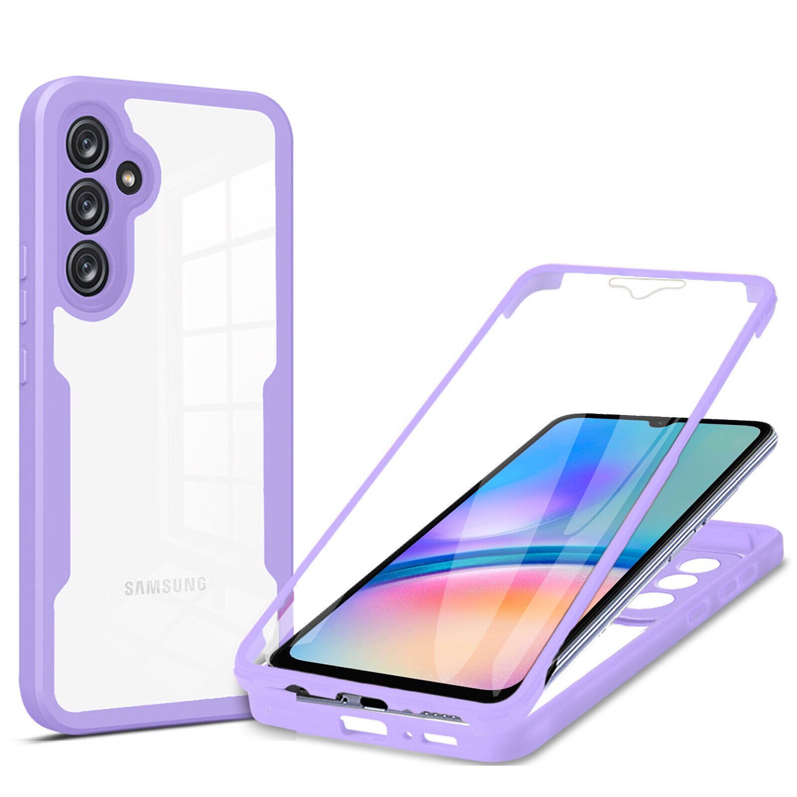 betterfon Handyhülle für Samsung Galaxy A05s 2-teiliges 360° TPU Schutzcase, 2-teiliges 360 Grad Case mit Rundumschutz und Displayschutz