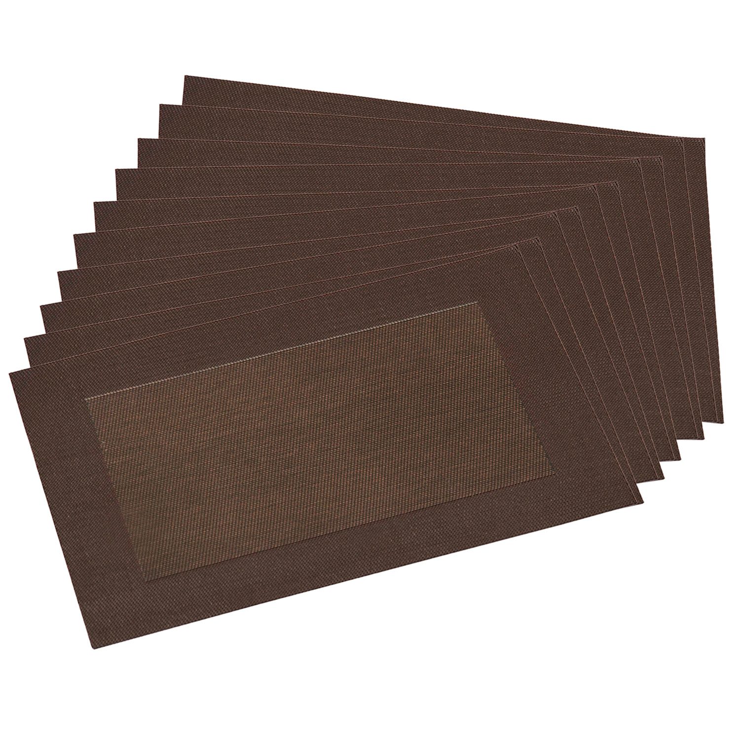 Kesper Platzset 10 Platzsets aus Kunststoff, Braun mit Rand - 43 x 29 cm, (10-St), geräuschdämpfend