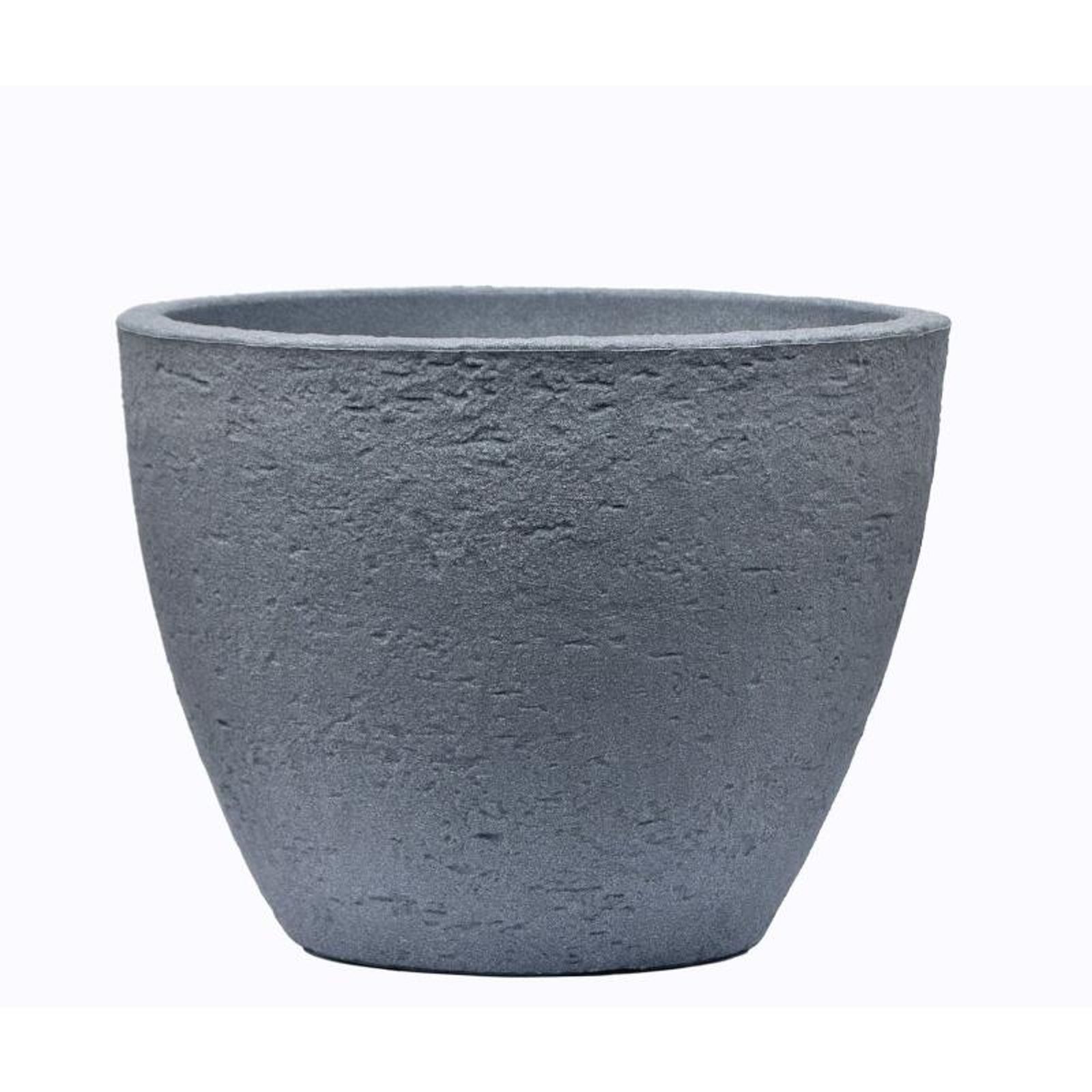 Jelenia Plast Pflanzkübel Pflanzkübel "Stone" 50xH39cm Steinoptik Übertopf Blumengefäß rund grau