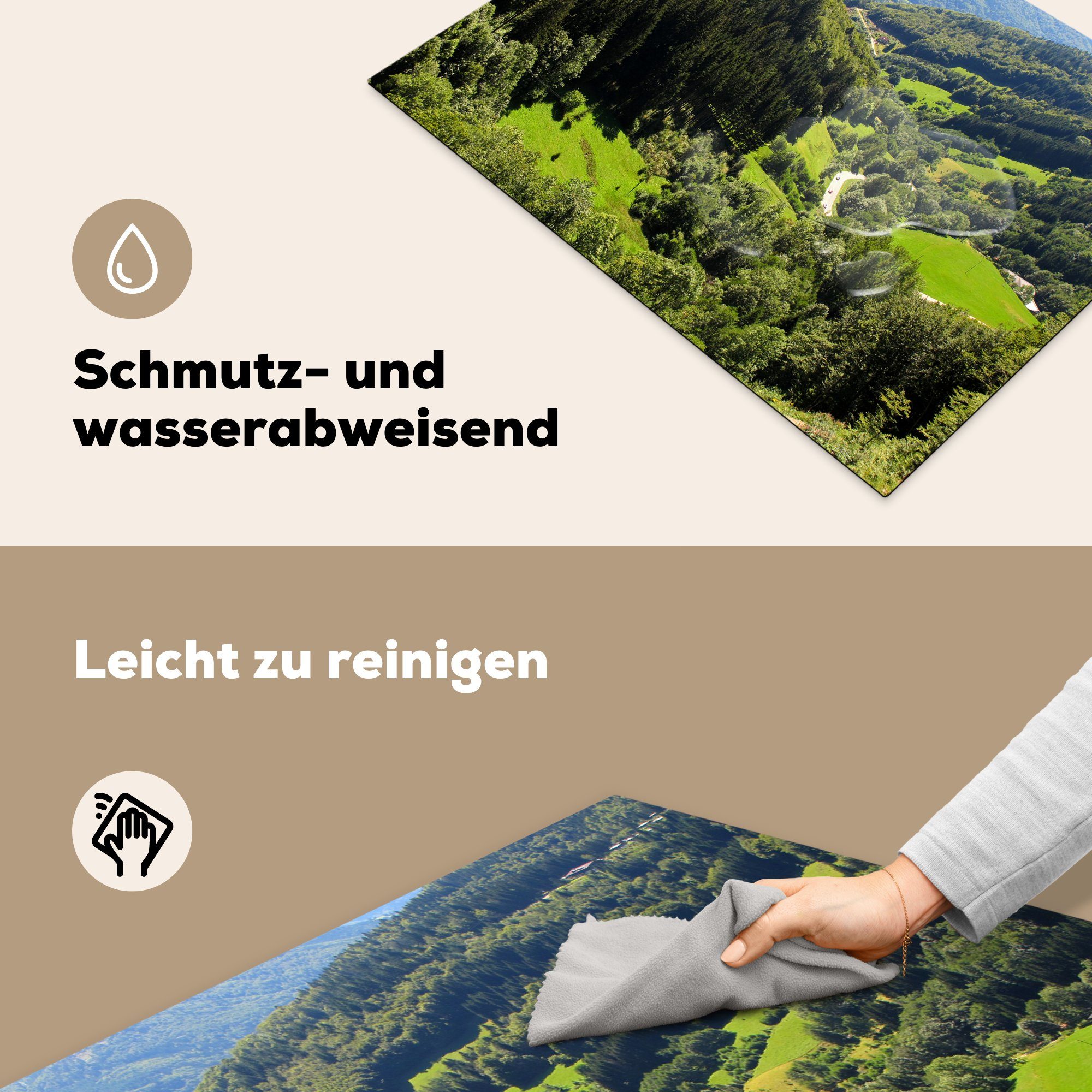Ceranfeldabdeckung nutzbar, des Mobile Schwarzwalds europäischen Herdblende-/Abdeckplatte in cm, MuchoWow Luftaufnahme (1 Arbeitsfläche Vinyl, Deutschland, tlg), 70x52