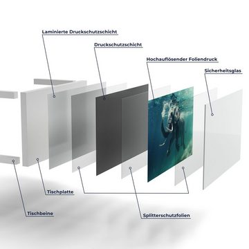 DEQORI Couchtisch 'Schwimmender Elefant', Glas Beistelltisch Glastisch modern