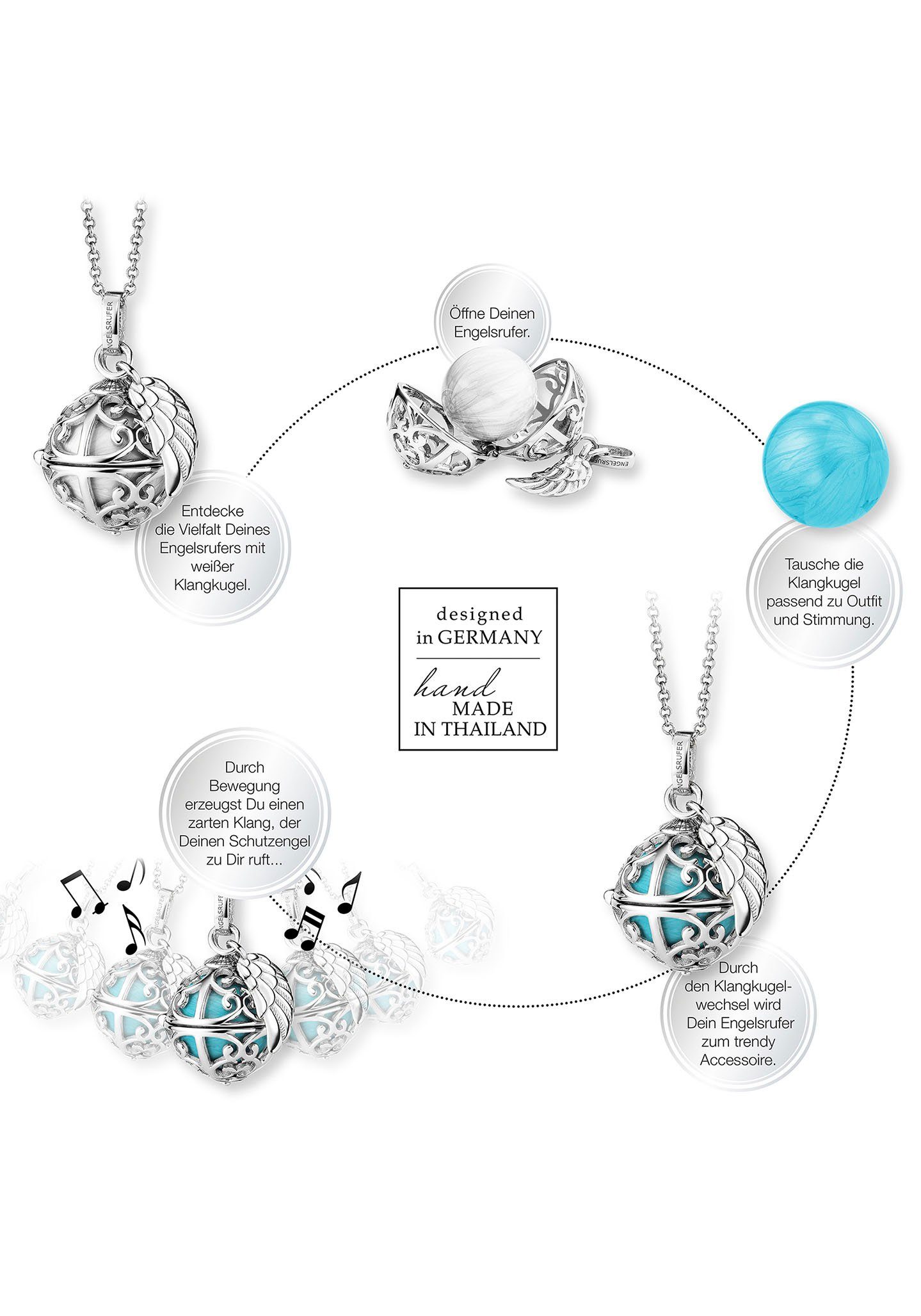 Engelsrufer Kettenanhänger Schmuck Geschenk Engelsrufer Relaunch mit Flügelanhänger (Set, 2-tlg., inkl. Klangkugel) – Bild 4 von 5