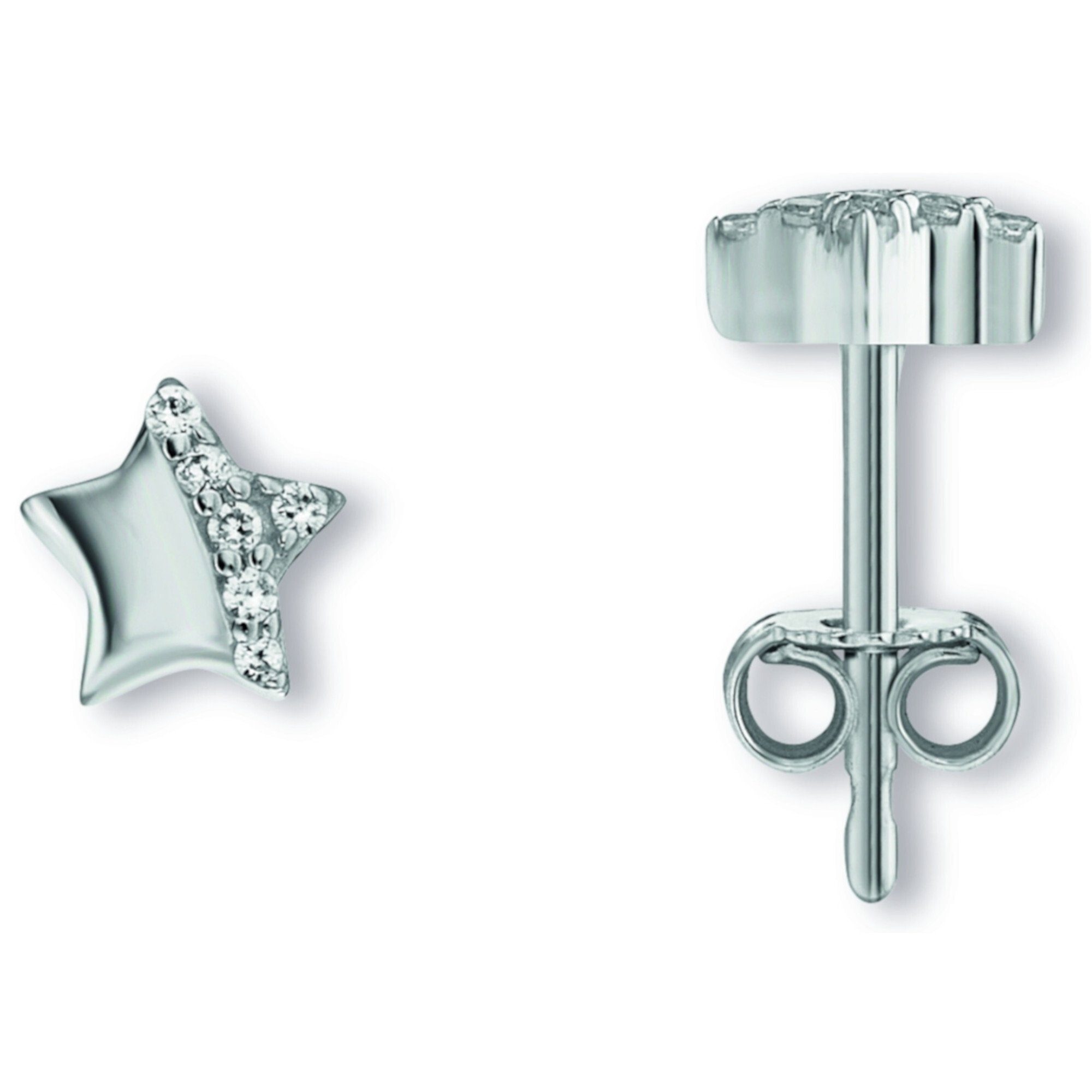 ONE ELEMENT Damen Stern Stern Ohrstecker Ohrstecker aus 925 Ohrringe Paar Silber, Schmuck Silber Zirkonia