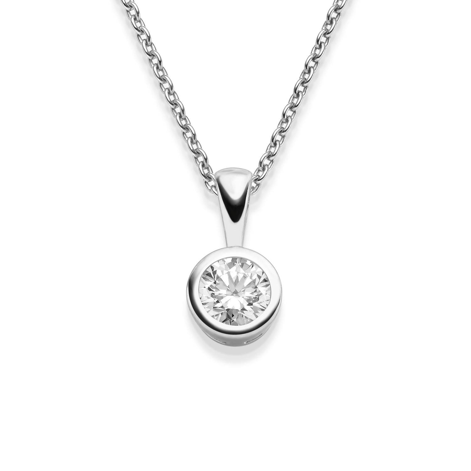 Amoonic Kette mit Anhänger Damen Halskette aus Silber 925 mit Zirkonia-Stein Anhänger Silberkette (inkl. Schmucketui), Silberkette Gold Rosegold vergoldet Geschenk Liebe Freundin