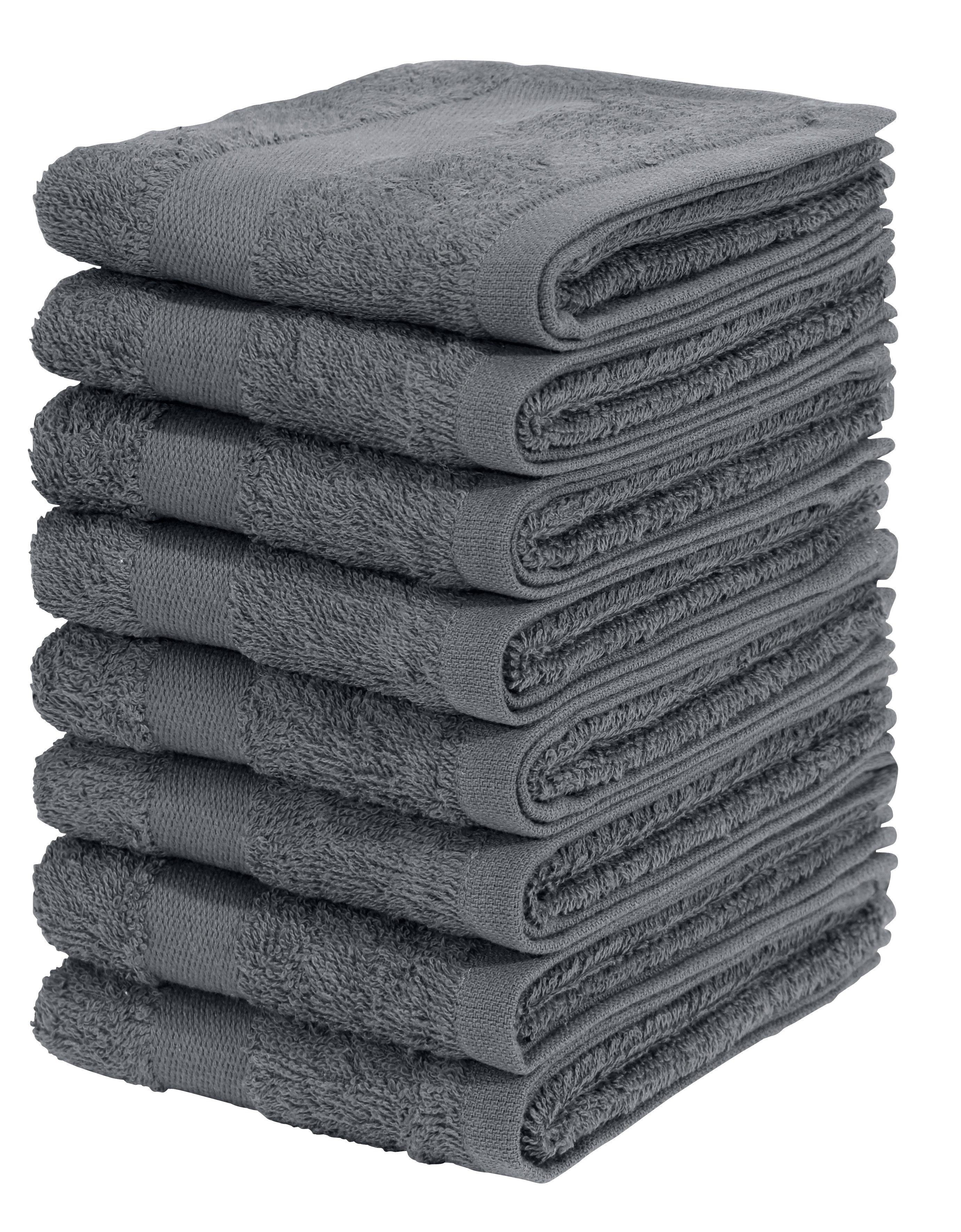 OTTO home Gästehandtücher Vanessa, als Set und Serie erhältlich, 8 Gästehandtücher, 30x50cm, Walkfrottee (Set, 8-St), Handtücher mit Bordüre, 100% Baumwolle, einfarbig, weich
