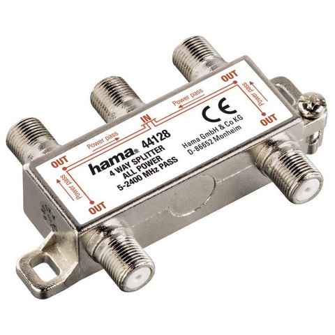 Hama SAT-Verteiler SAT-Verteiler, 4-fach, voll geschirmt, - Durchgangsdämpfung: 9 dB ± 2 dB - Frequenzbereich: 5 Mhz - 2400 Mhz