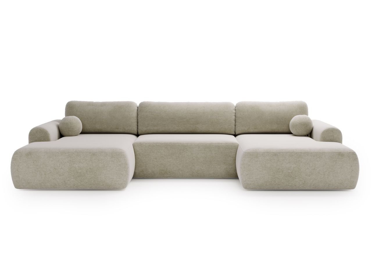 GrainGold Ecksofa U-Form Savana U, Set, Bettkasten, Schaum, Wellenfedern, Schlaffunktion, DL-Mechanismus