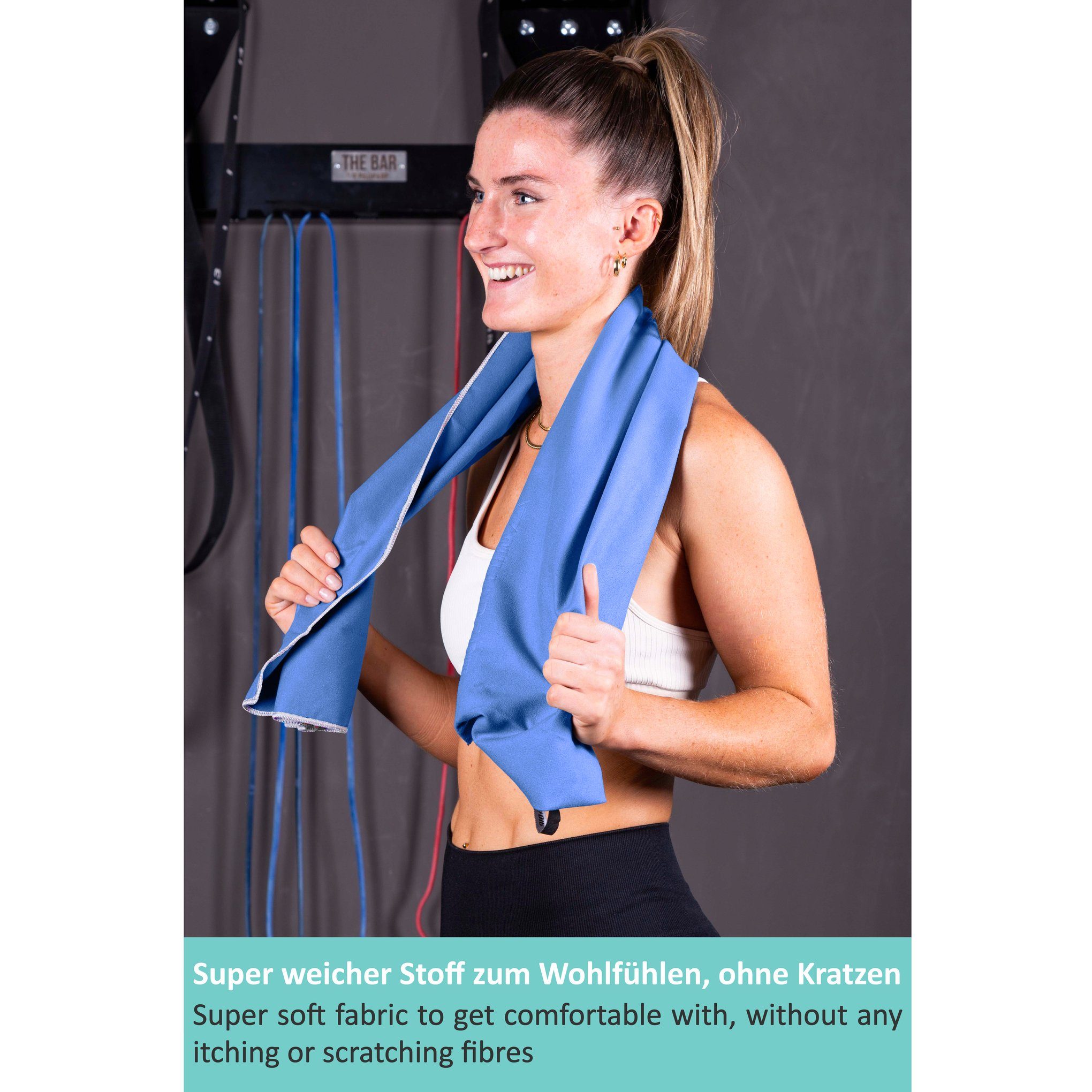 & Mikrofaser schnell-trocknend Blau und Sporthandtuch Dip geruchshemmend Pullup Fitness-Handtuch,