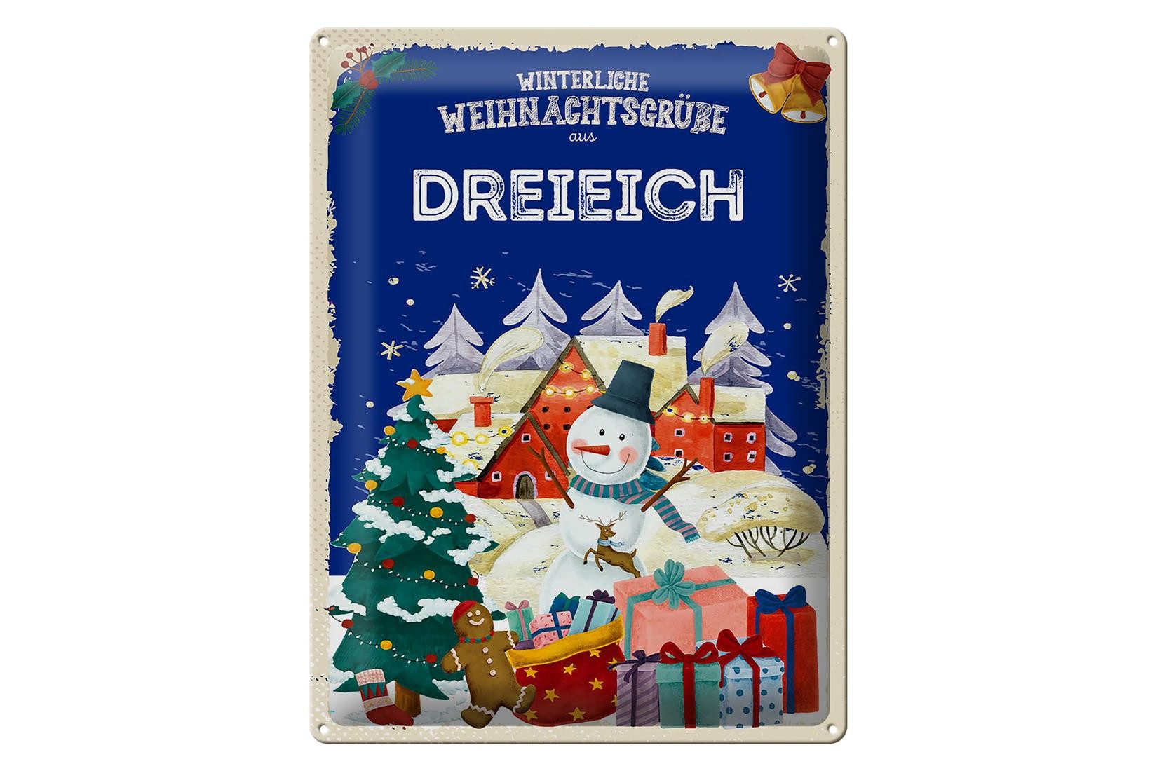 Metallschild Weihnachtsgrüße DREIEICH 30x40cm