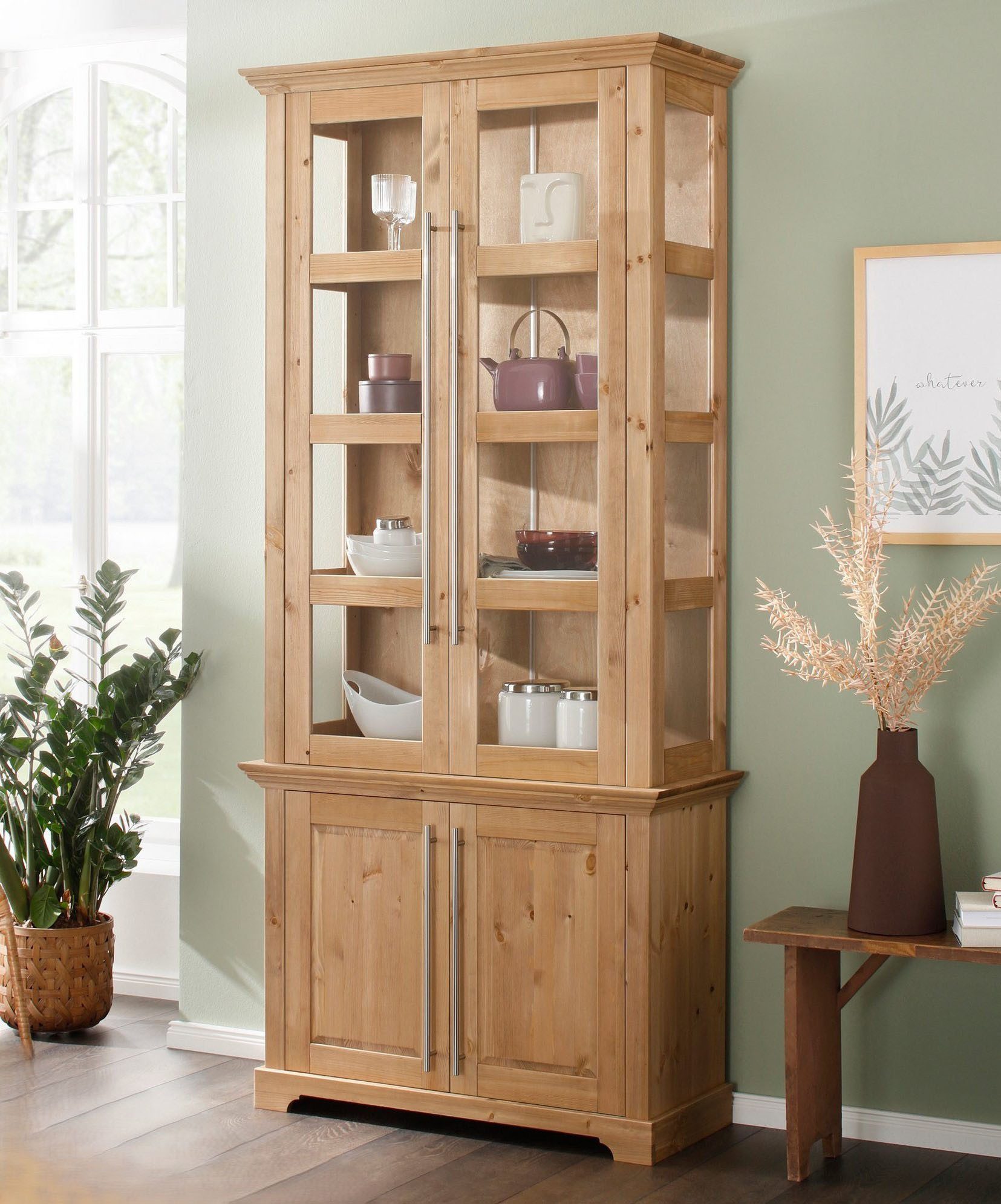 OTTO home Vitrine Melissa aus massiver Kiefer, FSC® zertifiziert, Breite 94 cm