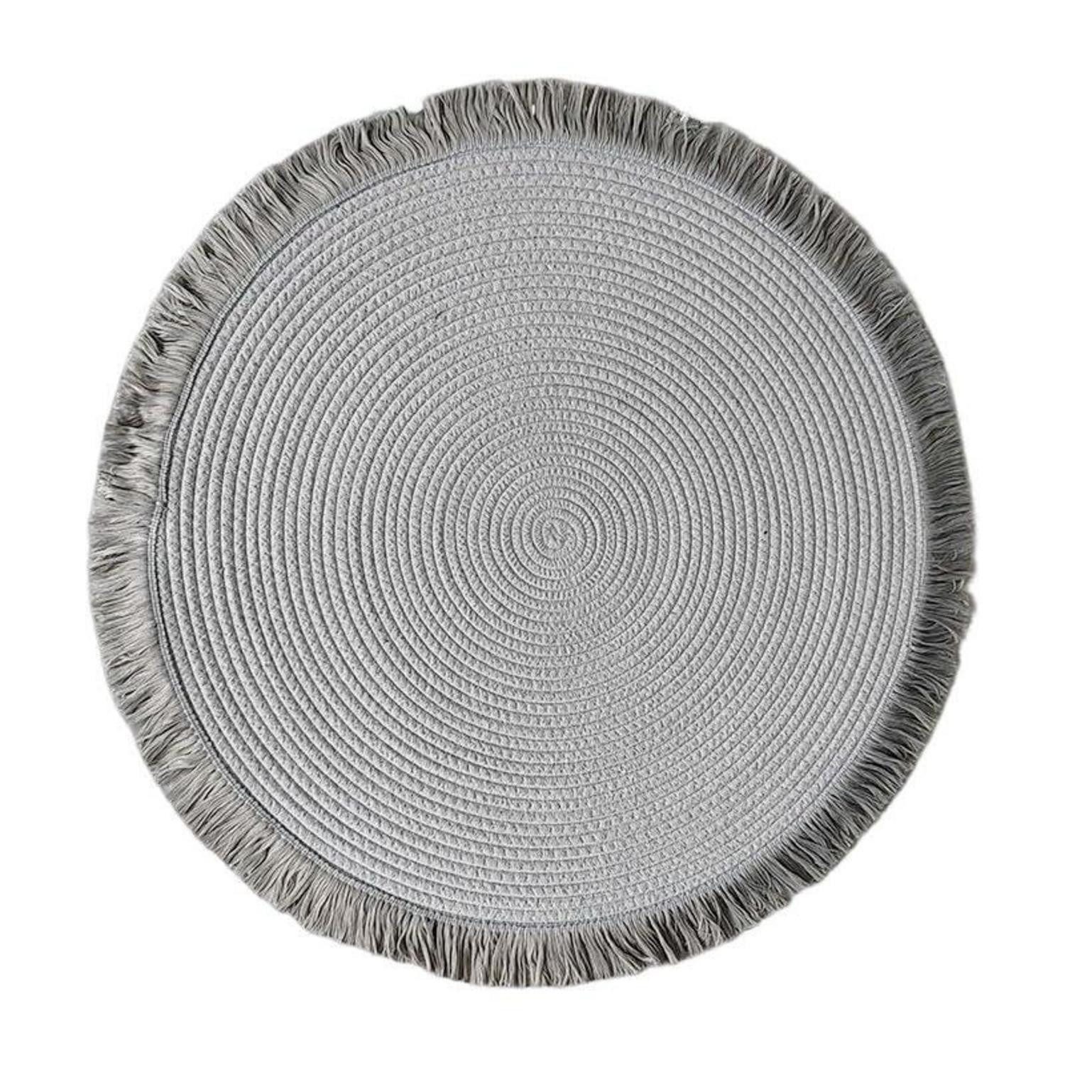 LuxusKollektion Outdoorteppich Juteteppich Rund Grau 45cm, rund, Höhe: 10 mm
