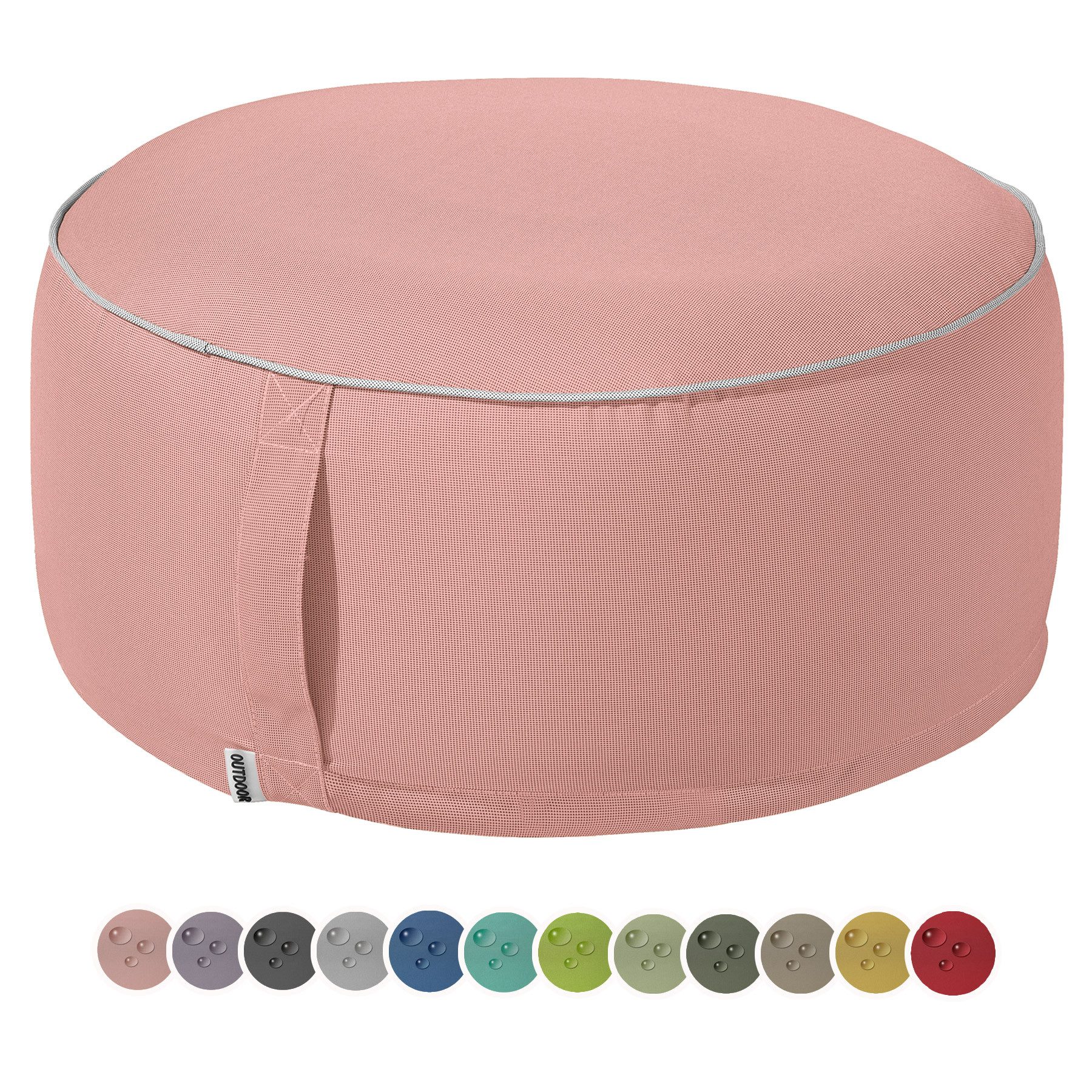 heimtexland Sitzkissen Outdoor Pouf Bodenkissen Garten Lounge Deko Hocker, schmutz-/wasserabweisend I UV-beständig I waschbar