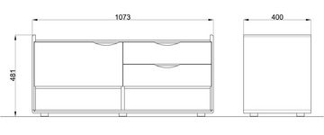 Mobello Schuhbank Primera Stilvolle Garderobenbank, Schuhregal mit Sitzbank aus massivem Eichenholz, 100x40x47 cm