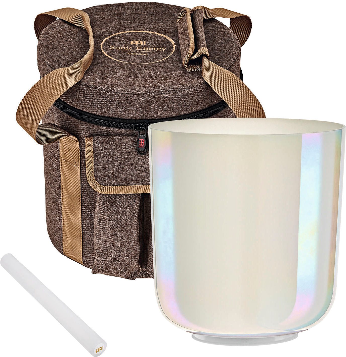 Meinl Sonic Energy Klangschalen ECSB7B3C Essence Kristallklangschale 7" Creme, inklusive Ring, Reiber und Tasche, Ideal für Chakra-Behandlung, Meditation, Klangtherapie und Yoga