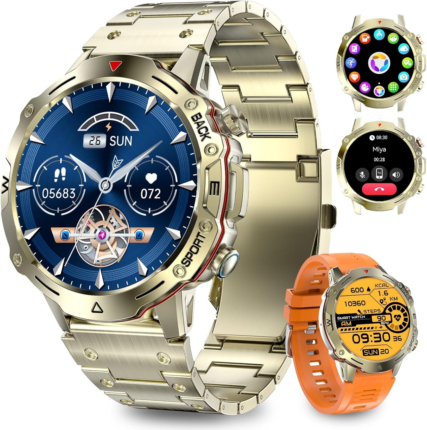 Herren's 100 Sportmodi, 24/7 Herzfrequenz fitness tracker Smartwatch