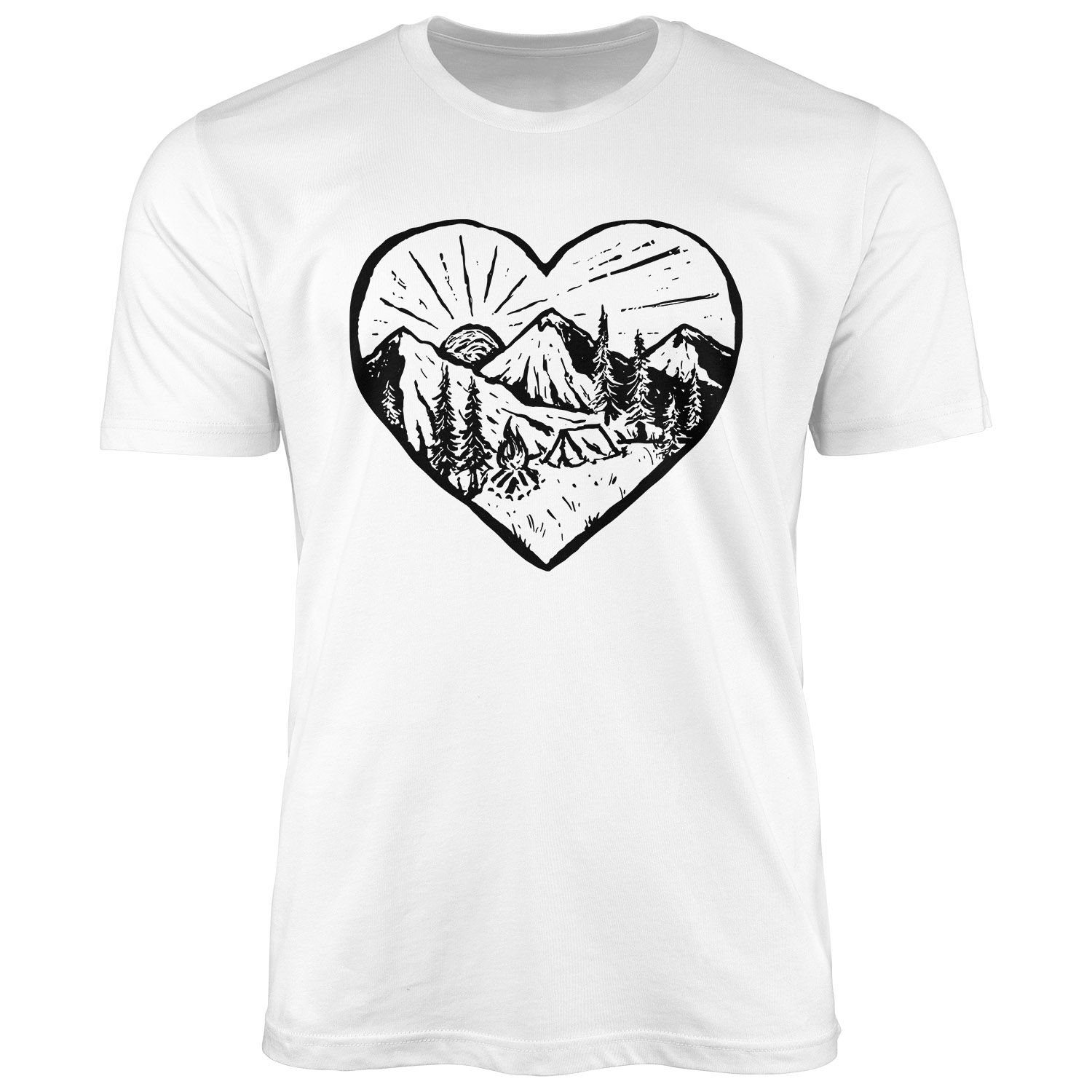Shirt Camping Naturfreund Adventure Print T-Shirt Neverless Muskelshirt Muscle Berge Wandern mit Print-Shirt Herren weiß Neverless® Printshirt