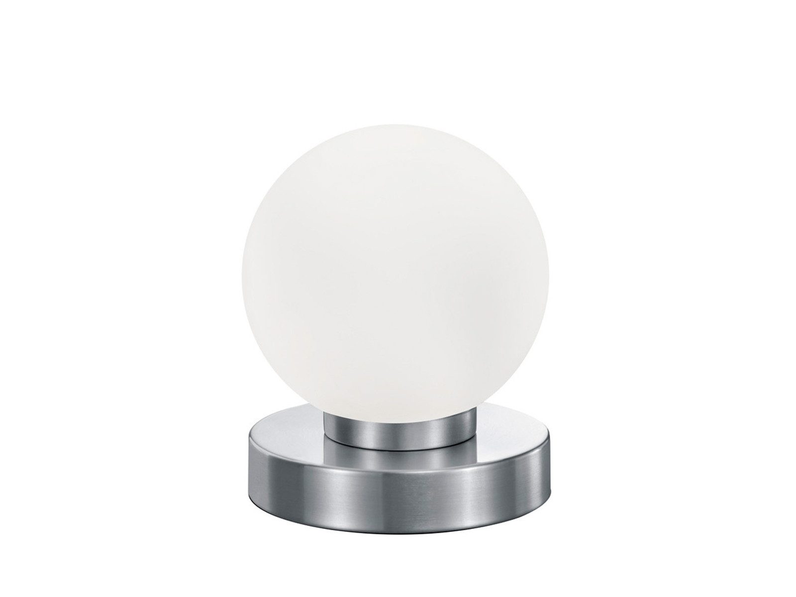 Reality Leuchten LED Nachttischlampe touch Kugel-Lampe, Höhe 15cm, dimmbar, LED wechselbar, Warmweiß, kleine Tischlampe mit Glas-Kugel, Tischleuchte inkl. E14 LED