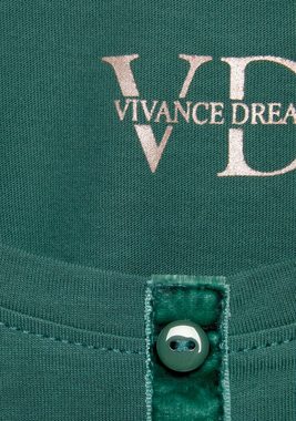 Vivance Dreams Langarmshirt mit Velvet-Knopfleiste