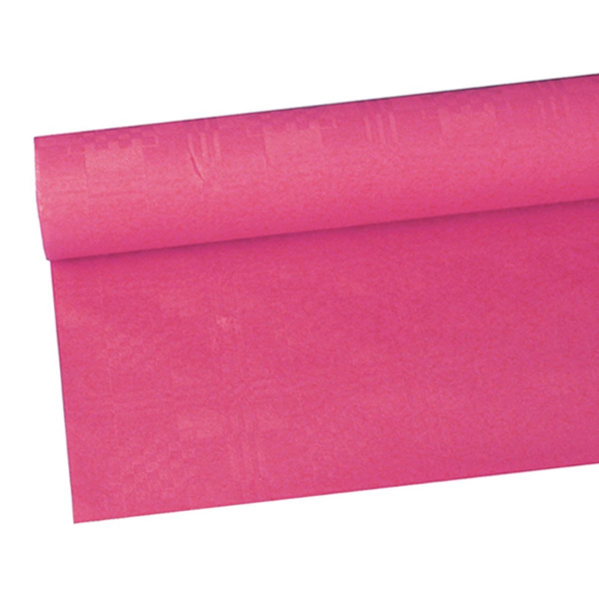 PAPSTAR GmbH Hängedekoration Tischdecke Papier Damastprägung 6x1,2m, Fuchsia