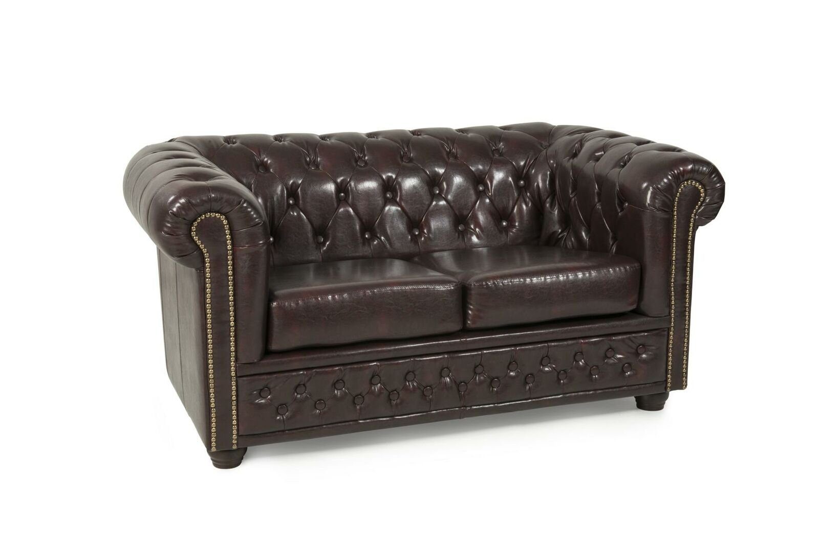 Ledersofas Chesterfield JVmoebel Neu, Luxus Europe 2-Sitzer Made Couch Klassischer in Sofa