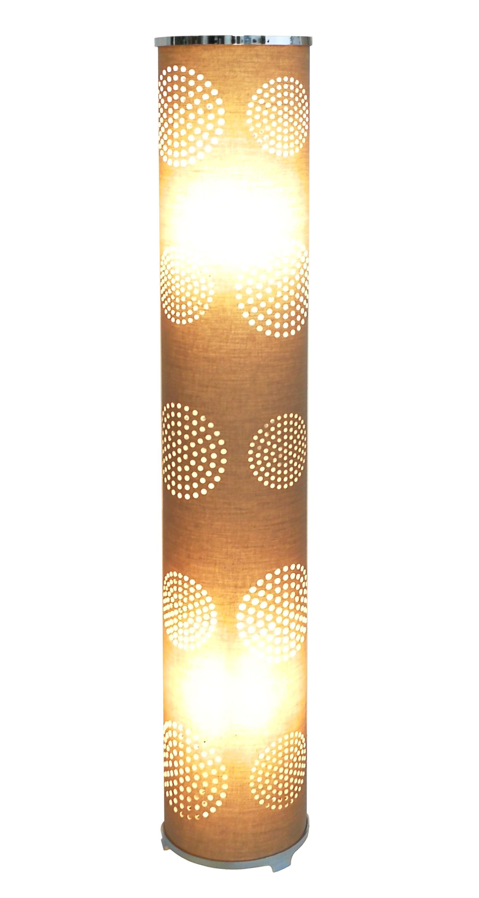 mit Leuchtmittel, LED inkl. 100cm Wohnzimmer Standleuchte, in Modern Höhe E14 2x Mond-Dekor, mit Stoffschirm LED TRANGO Lampe, ca. 1243L Stehlampe, *BARCA* Stehlampe Design Deko-Stehlampe, Stehleuchte LED BRAUN