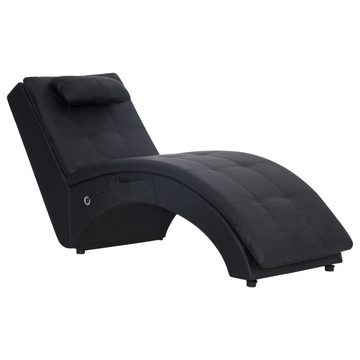 vidaXL Chaiselongue Massage Chaiselongue mit Kissen Schwarz Kunstleder, 1 Teile