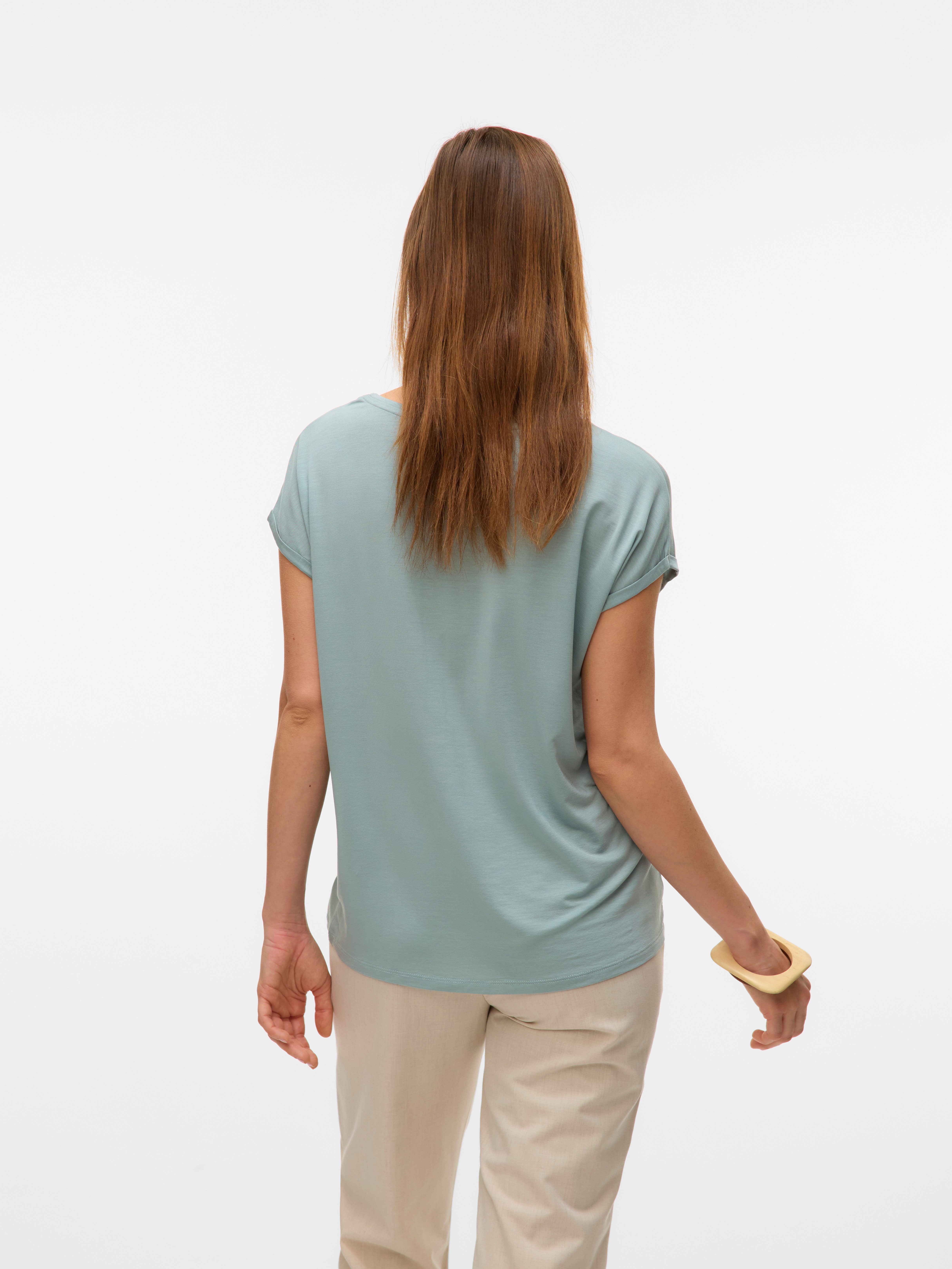 Vero Moda Rundhalsshirt VMAVA PLAIN SS TOP GAJRS NOOS Materialmix, regular günstig online kaufen