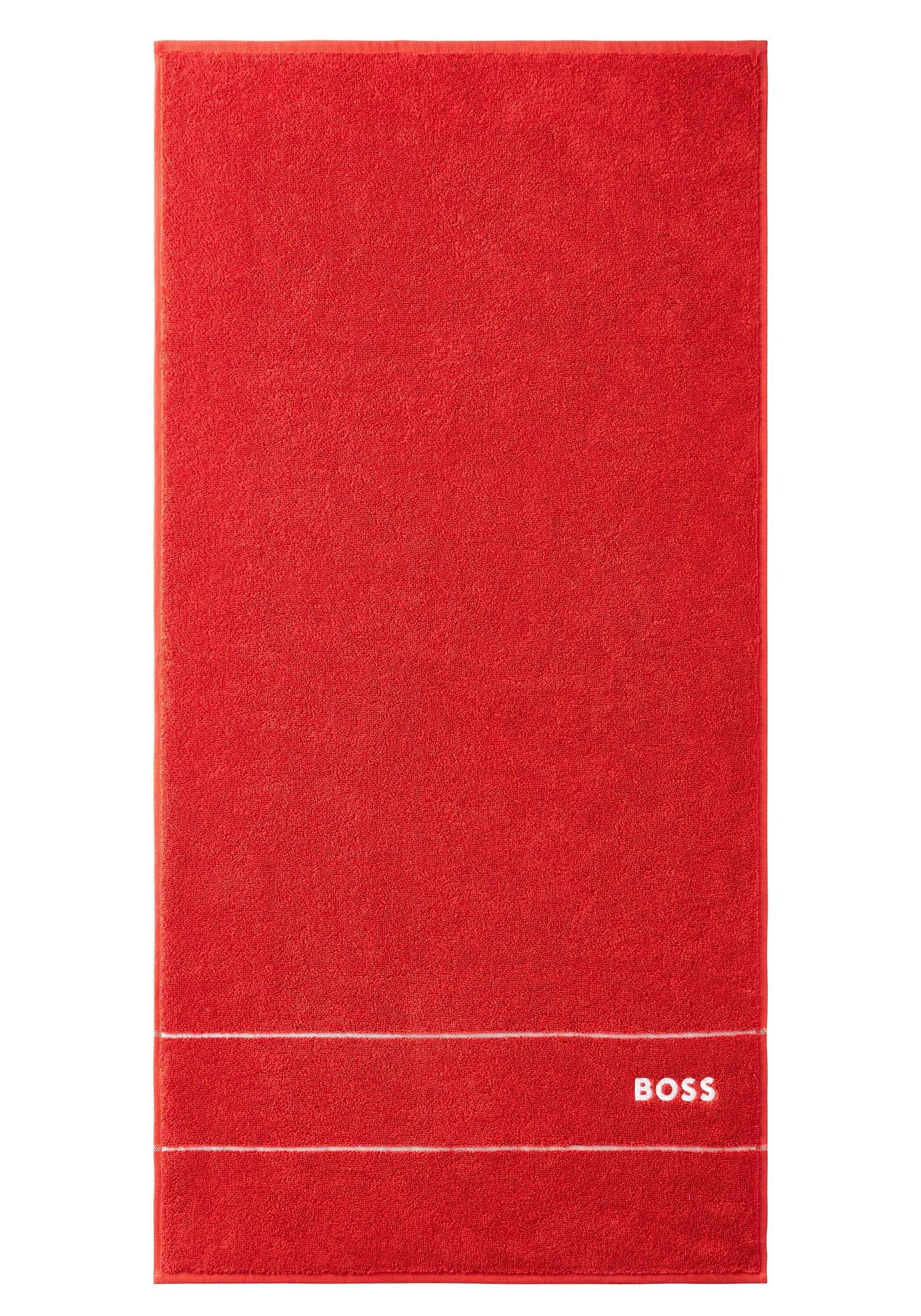 Hugo Boss Handtücher REDN modernem mit (2tlg), Home PLAIN Design