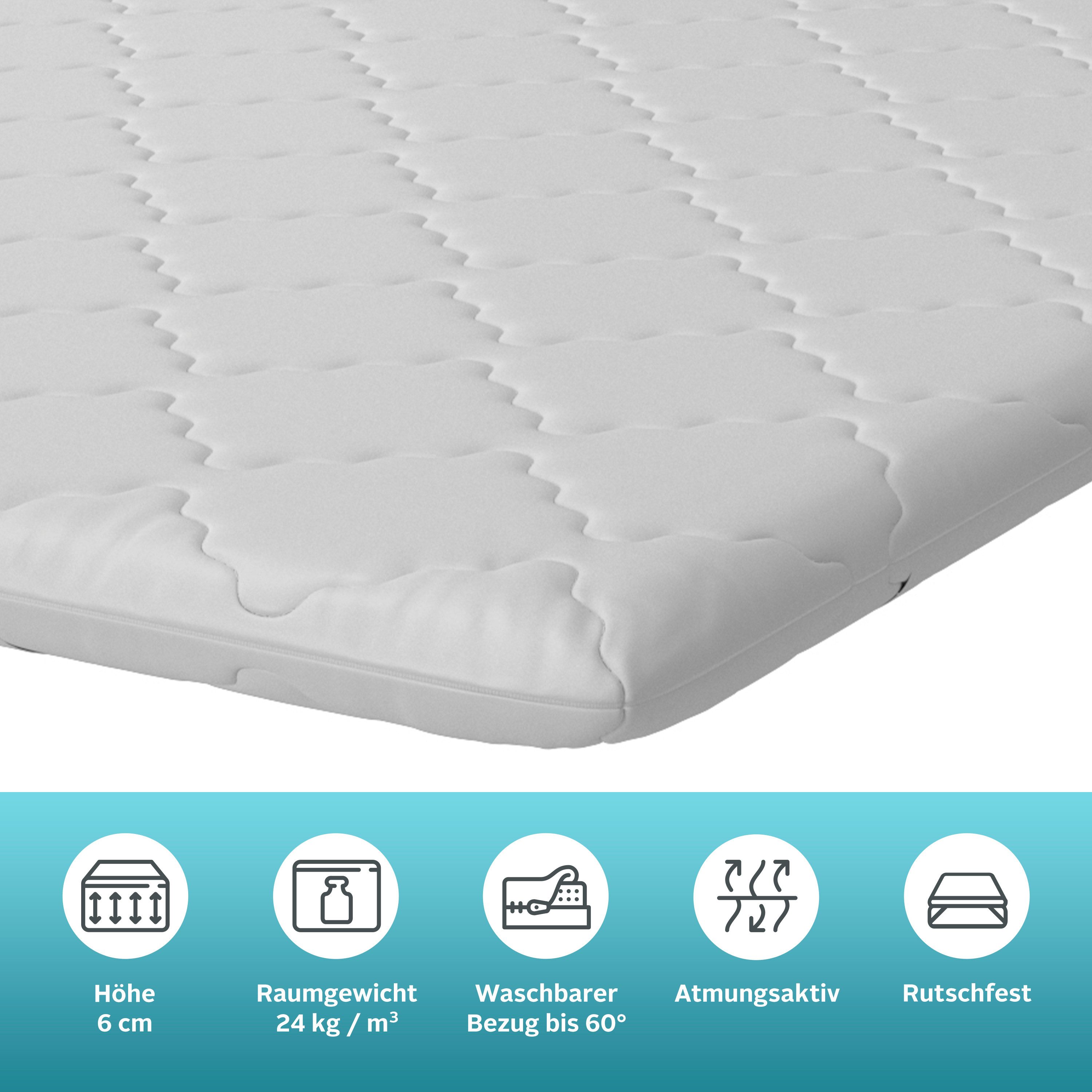 OTTO home, Topper Isay, Topper 90x200, 140x200, 180x200 cm, 6 cm hoch, Komfortschaum, Matratze, Boxspringbett, Allergiker geeignet (Hausstauballergiker)