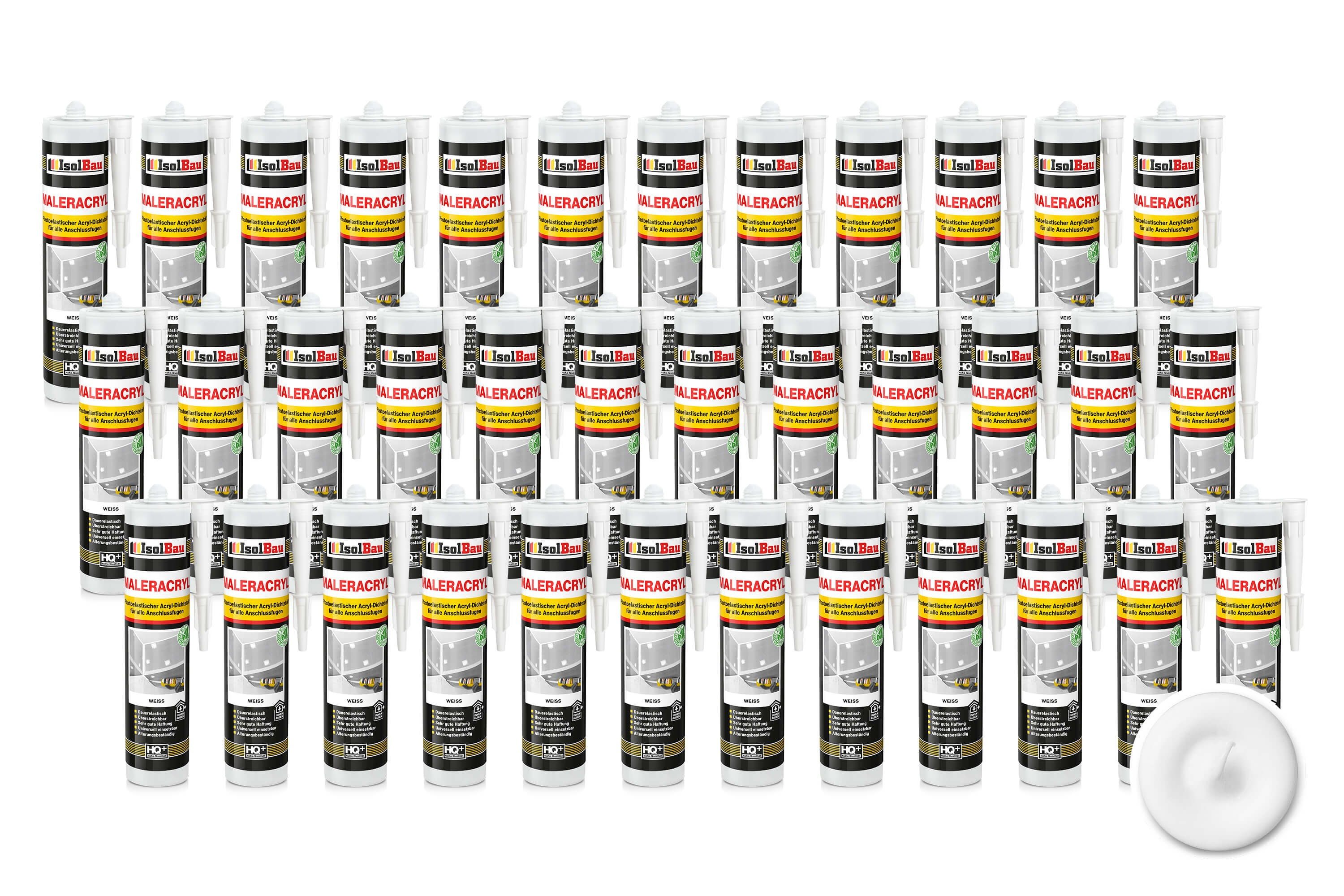 None Spachtelmasse Maleracryl Bauacryl 36 x 300 ml Weiß Acryl Dichtstoff Innen Aussen, Mauerwerk Putz Gipskarton Beton Gasbeton Zement Holz Polystyrolschaum