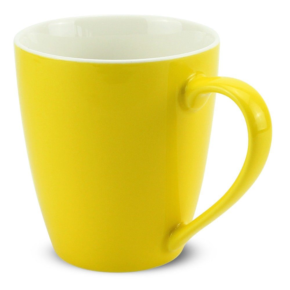 matches21 HOME & HOBBY Tasse Kaffeetassen 8er Set einfarbig gelb Unifarben, Porzellan, Tee Kaffee-Becher, modern, 350 ml