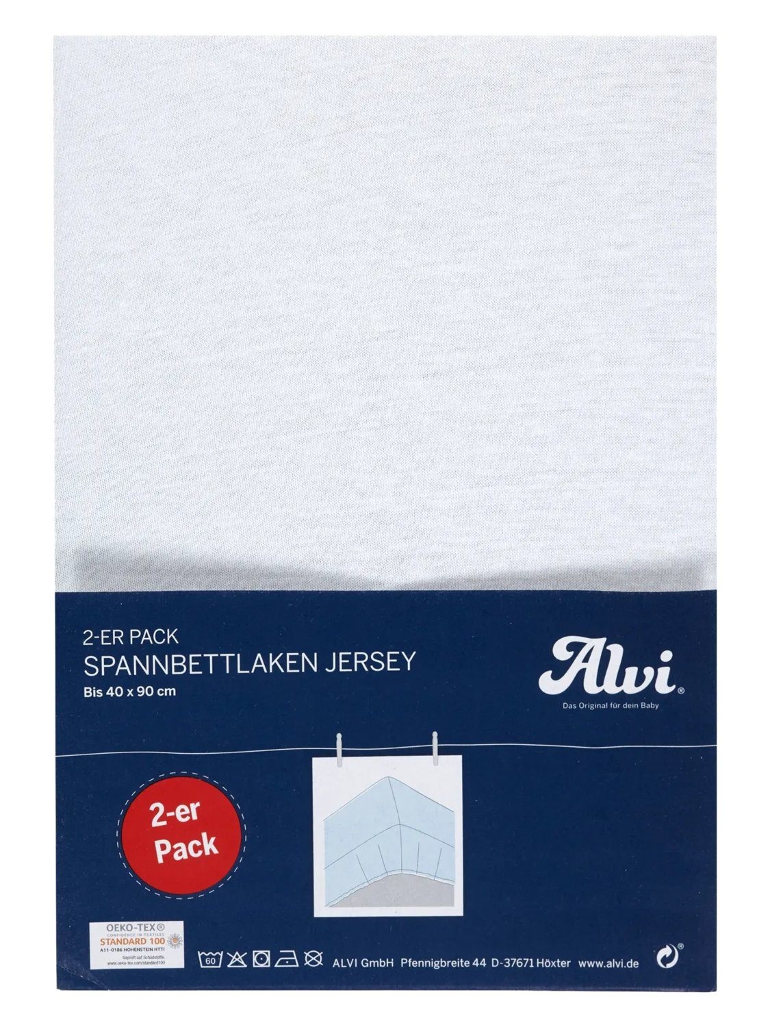 Alvi® Spannbettlaken Spannbettlaken 2er-Pack, Baumwolle, Gummizug: rundum, (2 Stück), faltenfrei durch Gummizug