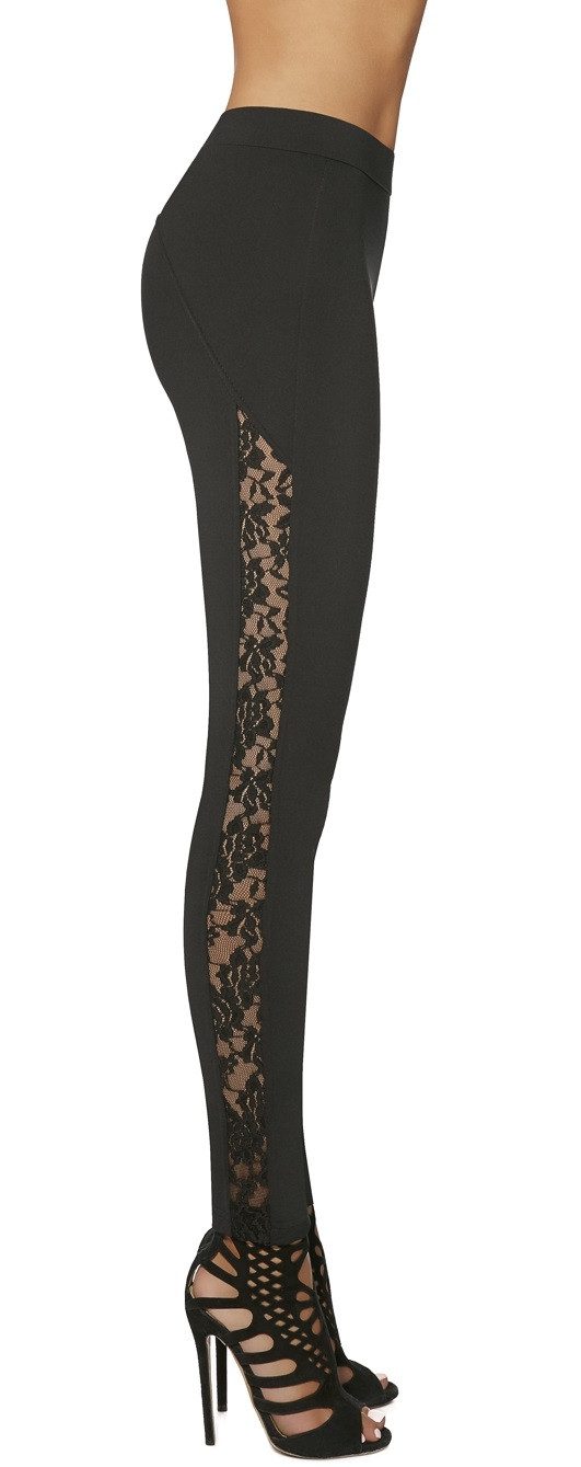 Bas Bleu Leggings mit eleganter Spitze, Leggins Damenhose Hose Jeggings