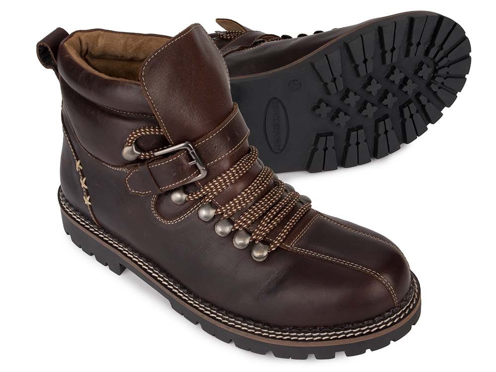Stockerpoint Trachtenschuhe Tiago dunkelbraun gespeckt Schnürboots