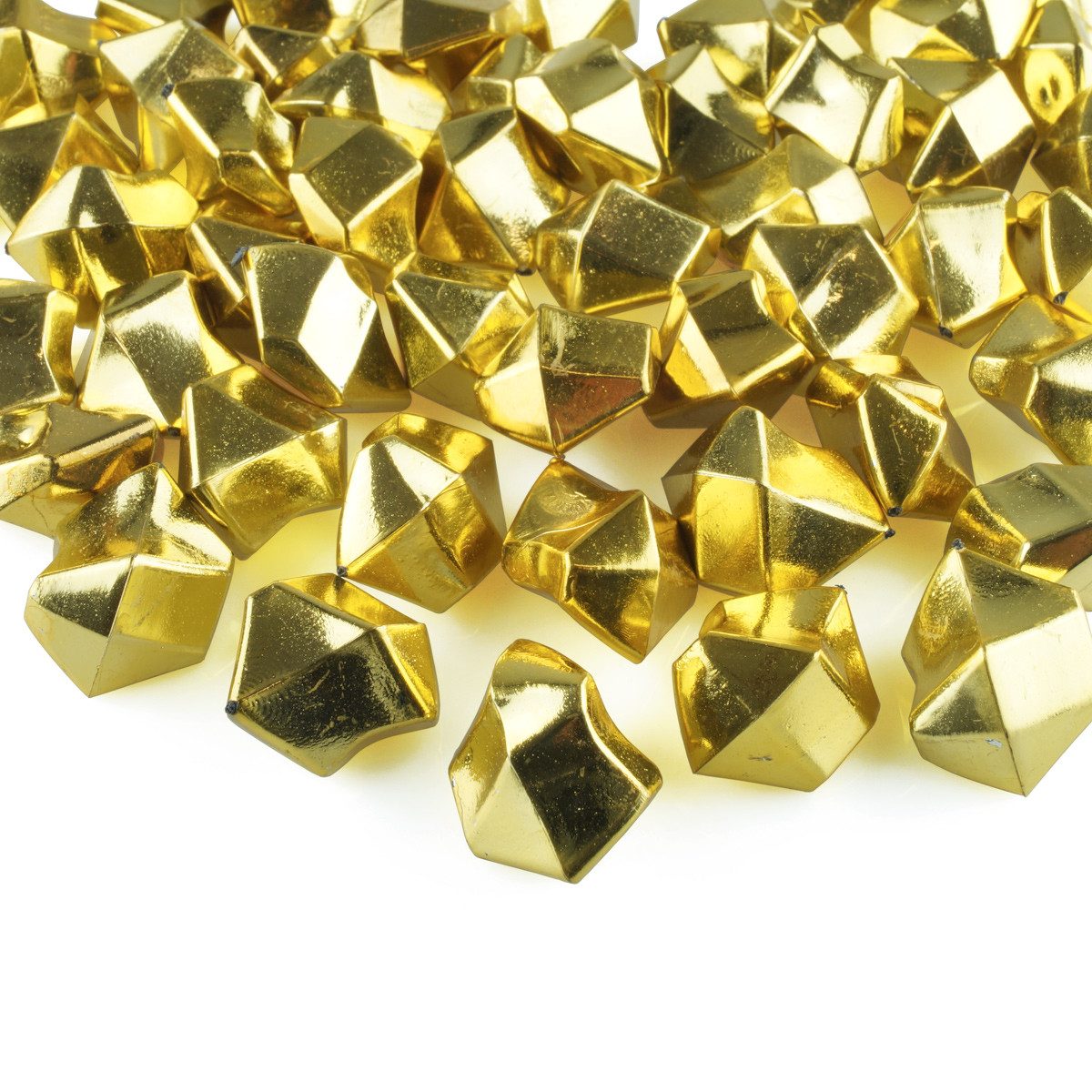 Goodymax Streudeko Goodymax® Kristall-Eis 25 mm Gold 50 Stück, Goldene Ziersteine Dekosteine Granulat Diamanten Edelsteine