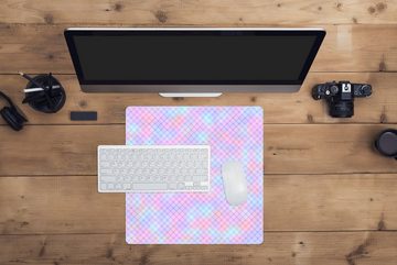 MuchoWow Gaming Mauspad Design - Geometrie - Rosa (1-St), Mousepad mit Rutschfester Unterseite, Gaming, 40x40 cm, XXL, Großes