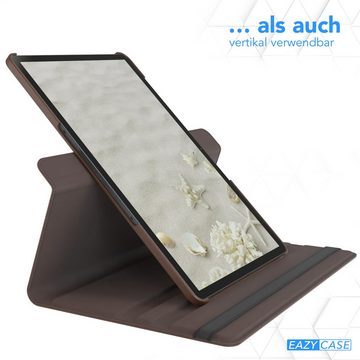 EAZY CASE Tablet-Hülle Rotation Case für Galaxy Tab S9 Plus Rotationcase 12,4 Zoll, Schutztasche Tablet Case 360 Rotation Bookcover zum Aufstellen Braun