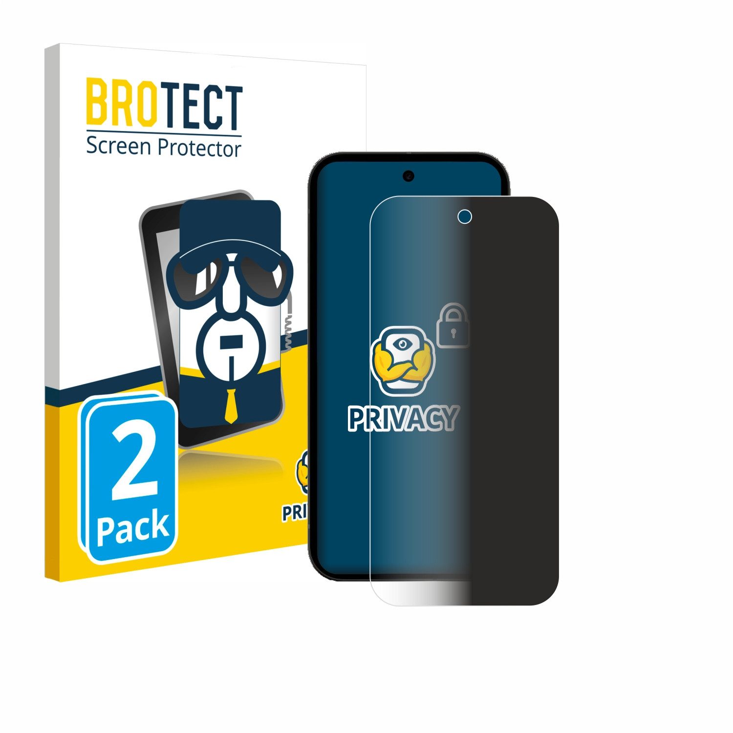 BROTECT Displayschutzfolie Sichtschutzfolie für Google Pixel 10a, 2 Stück, Anti-Spy Privacy Sichtschutz Blickschutzfolie Blaulicht-Schutz
