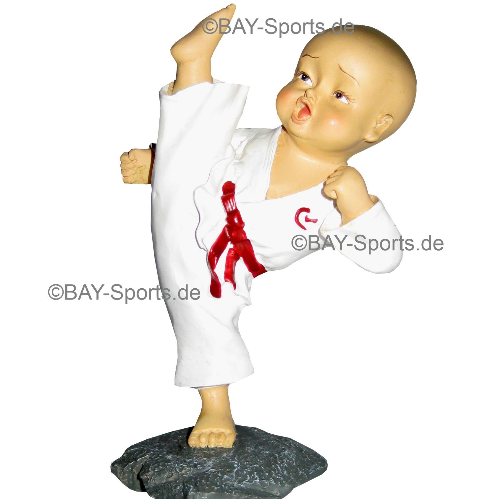 BAY-Sports Dekofigur Budo Boy Karate Kampfsport Taekwondo Kickboxen mit Karateanzug (Reizende Details), Trophäe, Pokal, Preis, Geschenk für Kinder und Erwachsene