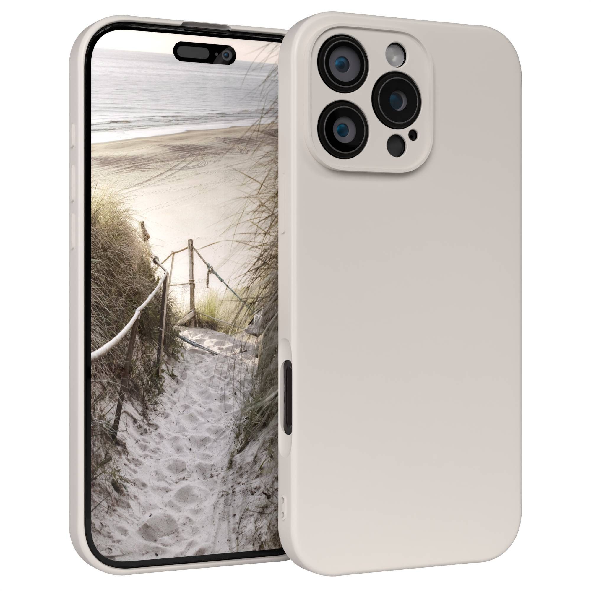 EAZY CASE Handyhülle für Apple iPhone 16 Pro Max Hülle Silikon 6,9 Zoll, Bumper Case Matt Slimcover Silikonschutzhülle elastisch Polarstern